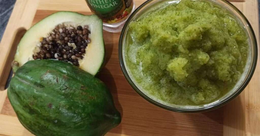Green Papaya Paste - Alphanso Afro-Caribbean Foods Green papaya paste and fruit