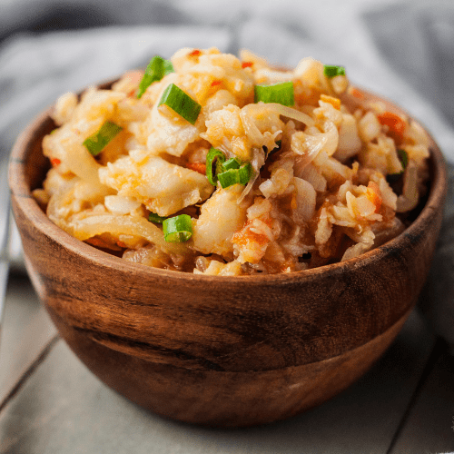 A bowl of prepared saltfsh